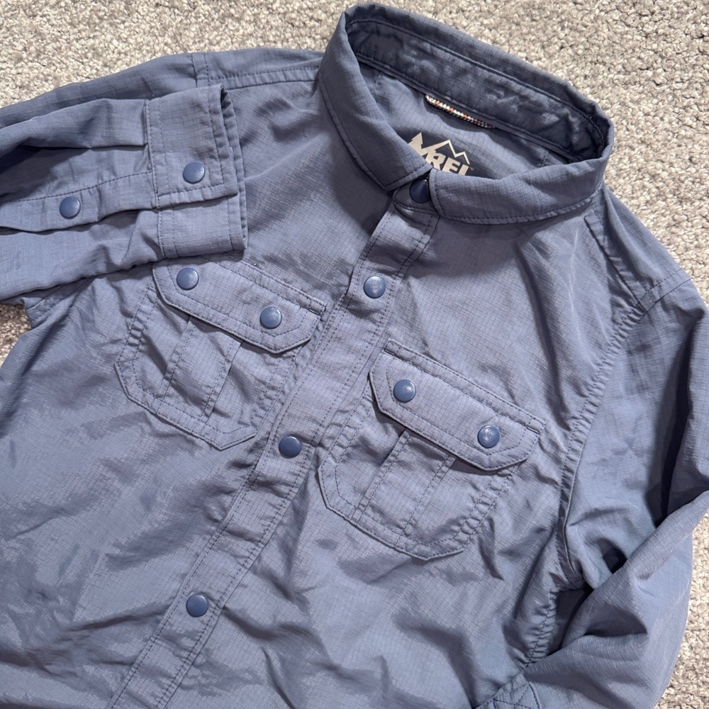 REI Co-op Sahara Shirt Boys XXS 4-5 Blue Nylon Hiking Camping Outdoor Utility